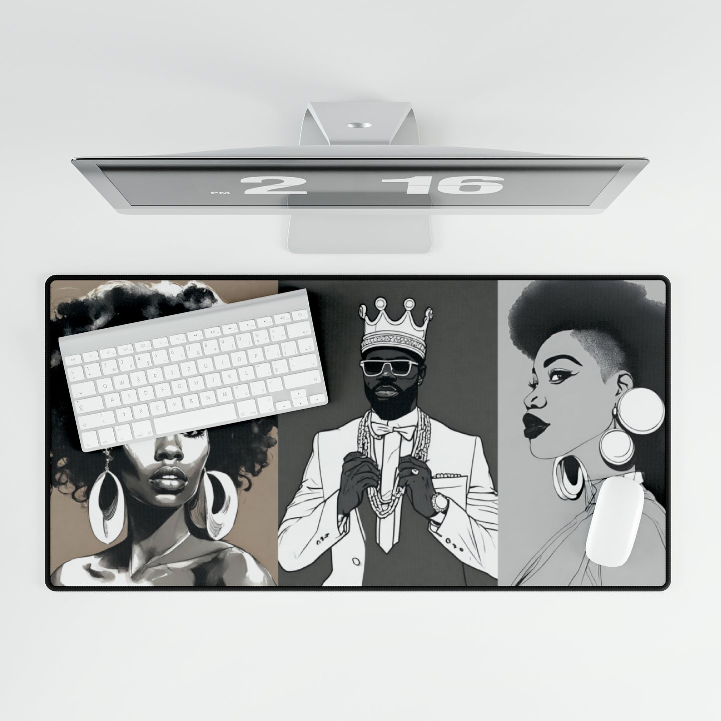 Black King & Queen Desk Mat