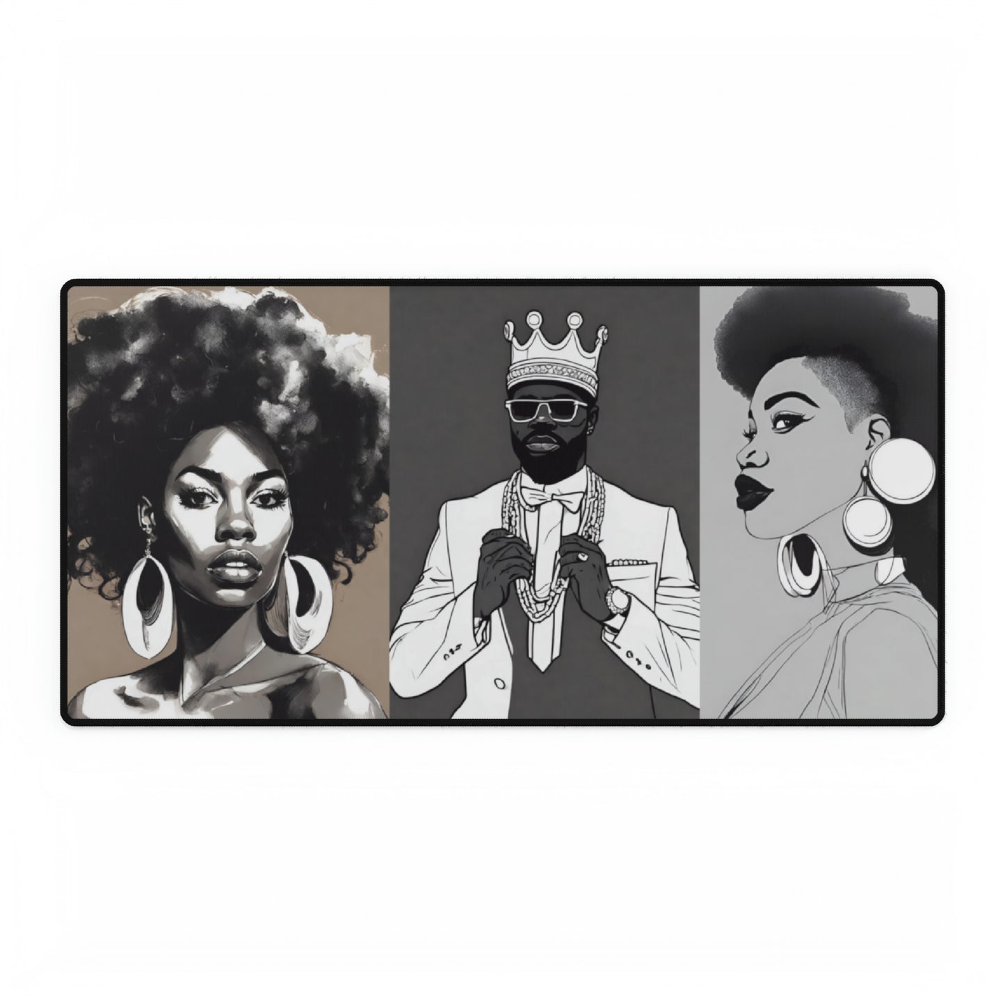 Black King & Queen Desk Mat