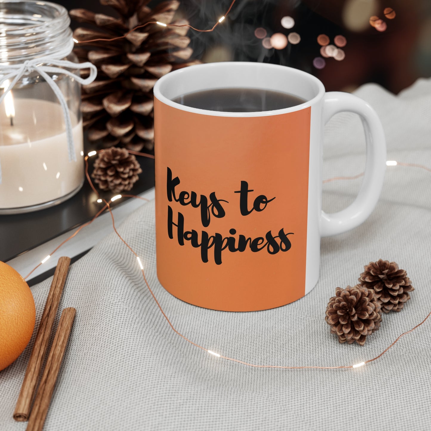 Keys to Happiness Ceramic Mug 11oz