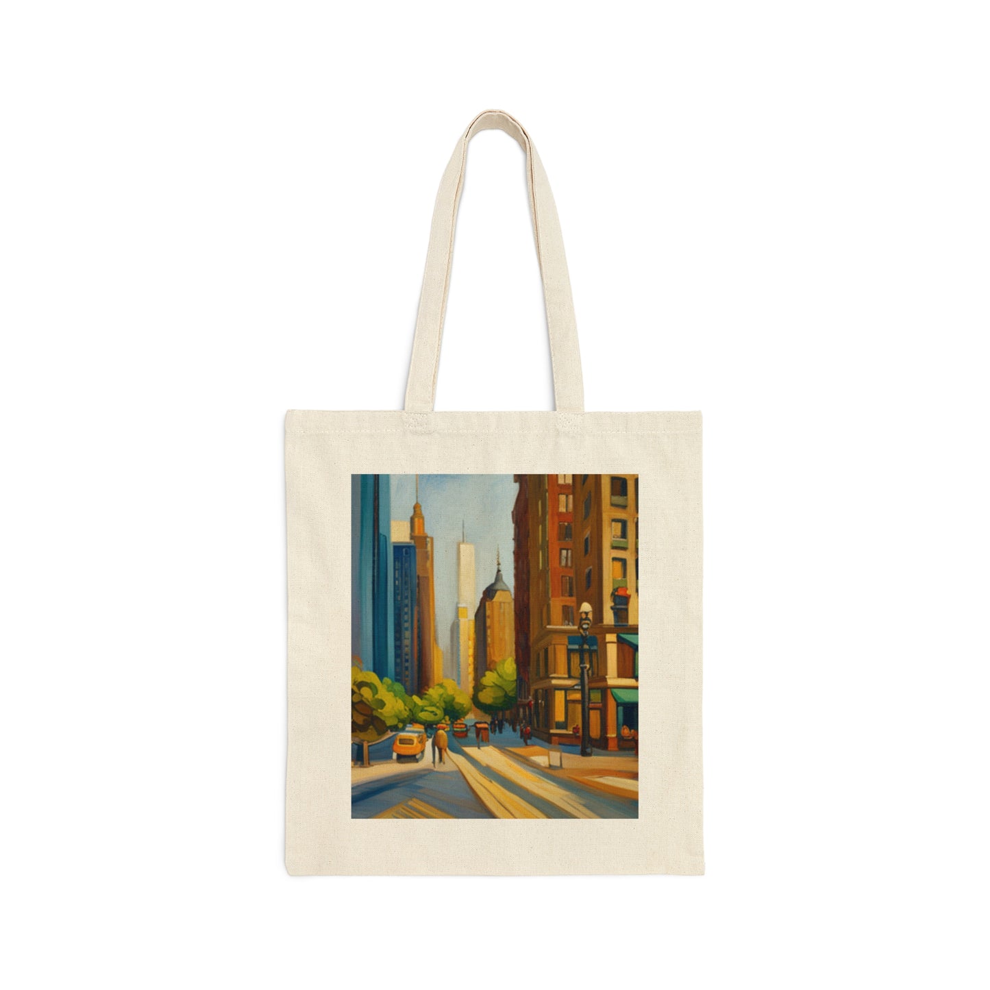 "Bustling City" Cotton Canvas Tote Bag