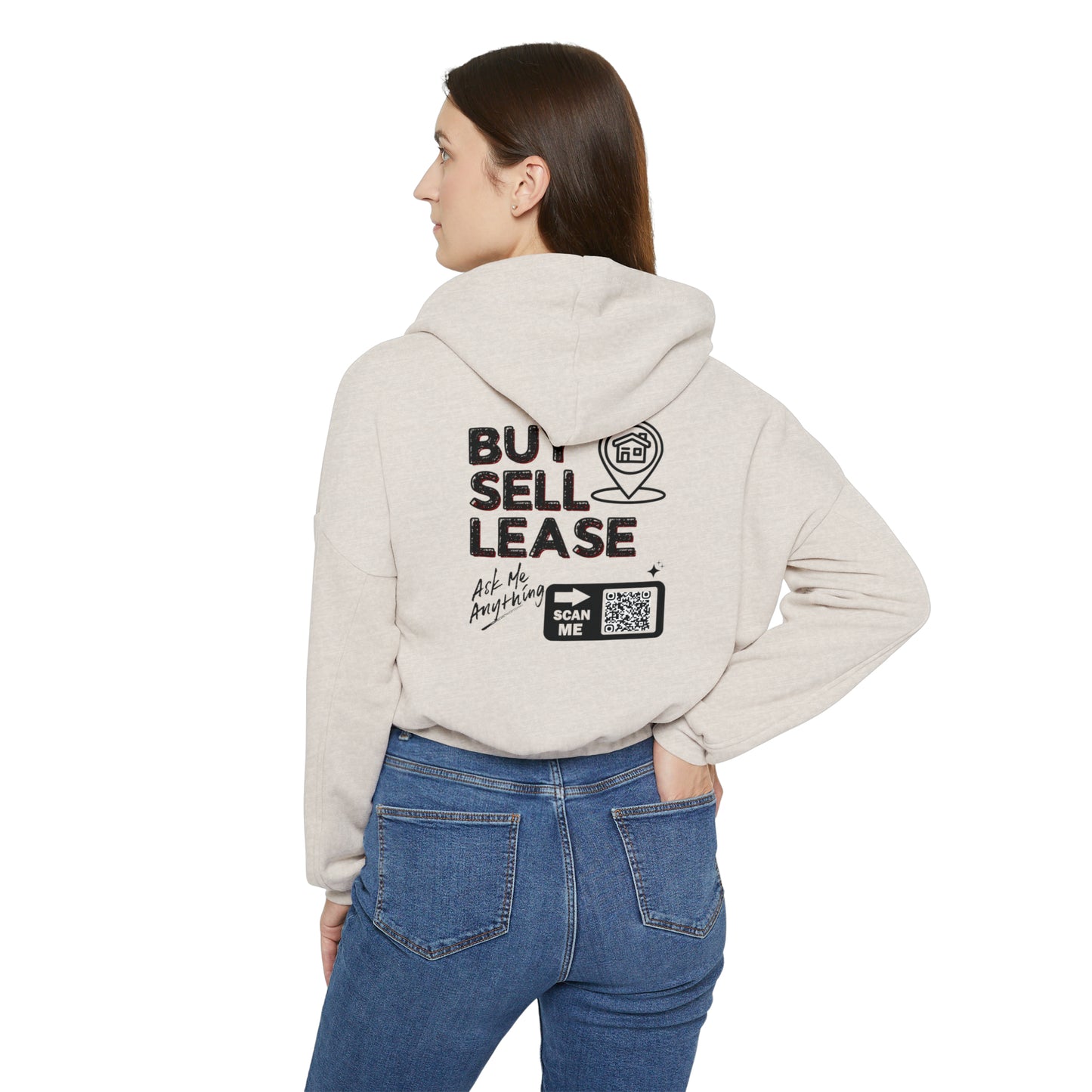 Custom Real Estate Hoodie for Women - Cinched Bottom