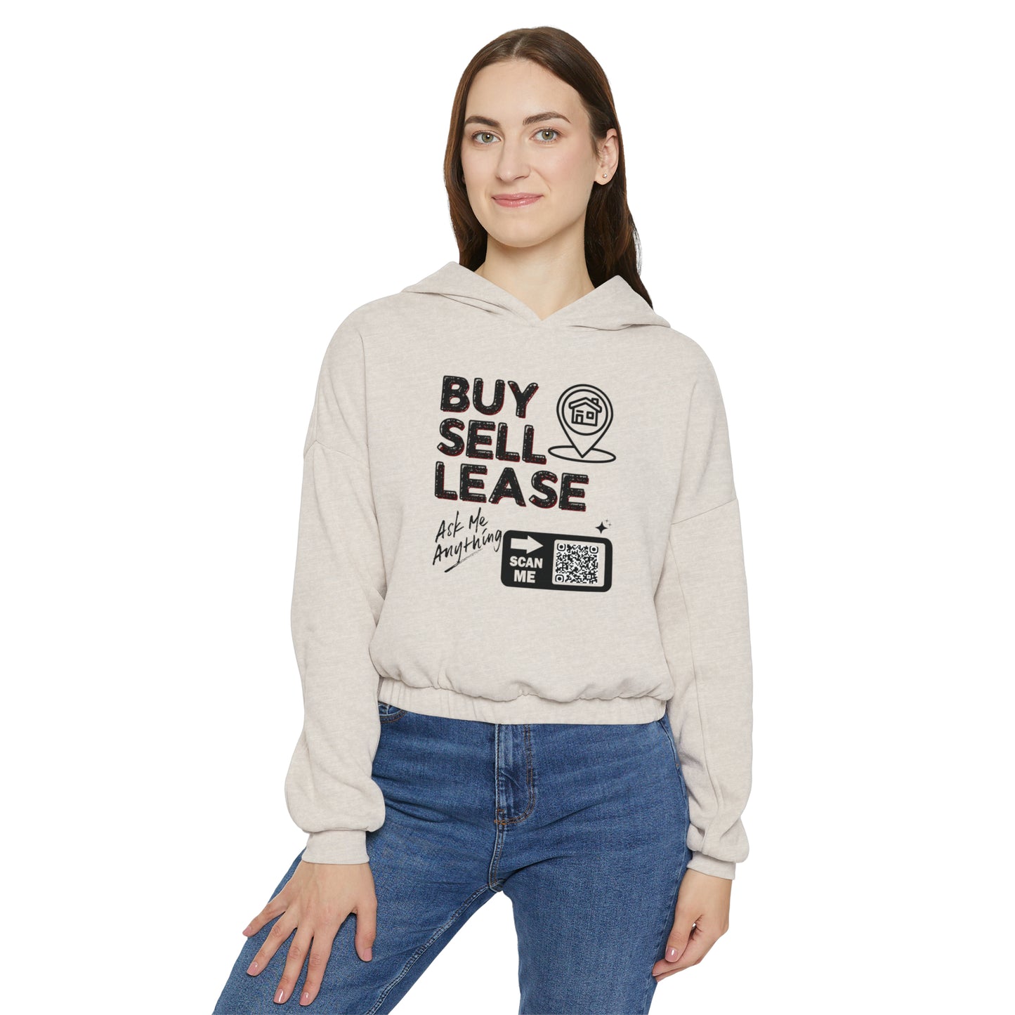 Custom Real Estate Hoodie for Women - Cinched Bottom