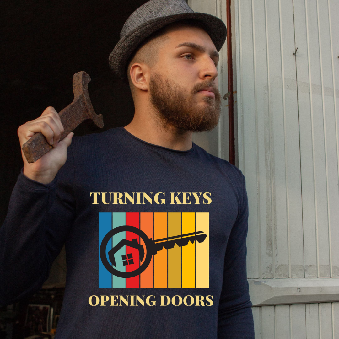 Unisex Long Sleeve Tee Turning Keys, Opening Doors Design