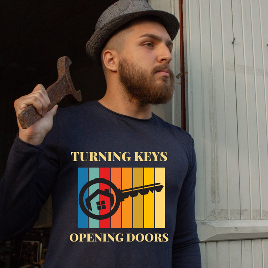 Unisex Long Sleeve Tee Turning Keys, Opening Doors Design